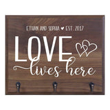 Walnut Wood Personalized Coat Rack Wall Sign 15" w x 12" h 4.25" deep