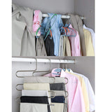 Buy now doiown pants hangers s shape stainless steel clothes hangers space saving hangers closet organizer for pants jeans scarf5 layers 10pcs 1