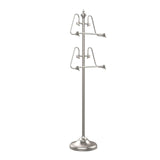 Allied Brass TS-6-SN 49-Inch Towel Stand with 2 17-Inch Bars, Satin Nickel