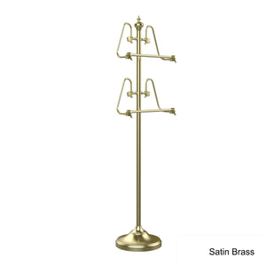 Allied Brass TS-6-SN 49-Inch Towel Stand with 2 17-Inch Bars, Satin Nickel