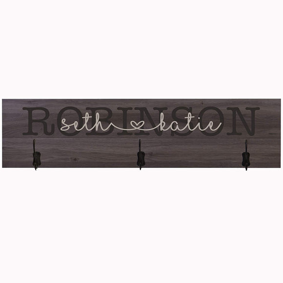 Personalized Cursive Name Coat Rack Wall Sign