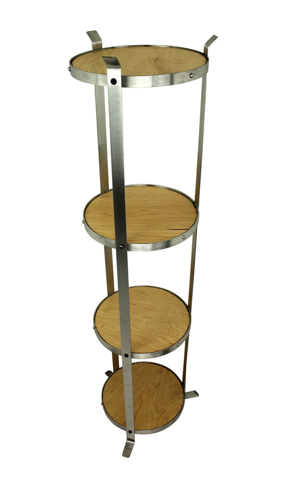 Enclume PS4RKD SS 4-Tier Unassembled Round Designer Stand Stainless Steel Stainless Steel