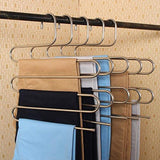 Storage wishingtree s type multi purpose pants hangers stainless steel saving space for jeans scarf clothes tie 3pc
