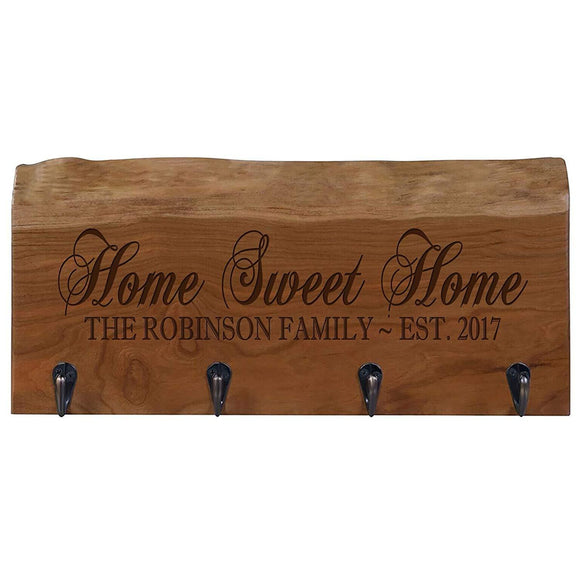 Personalized Reclaimed Cherry Mounted Coat Rack Organized 16