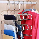 The best s type stainless steel clothes pants hangers for closet organization with multi purpose for space saving storage 10 pack