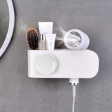 Results termichy hair dryer holder wall mounted blow dryer holder with cable tidy heat resistant spiral hanging rack for bathroom bedroom white