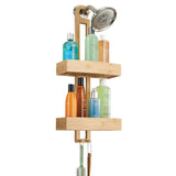 Latest idesign formbu bamboo hanging shower caddy for shampoo conditioner and soap with hooks for razors towels loofahs and more 11 05 x 5 32 x 26 68 natural finish