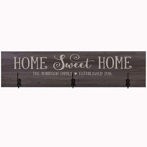 Personalized Home Sweet Home Coat Rack Wall Sign