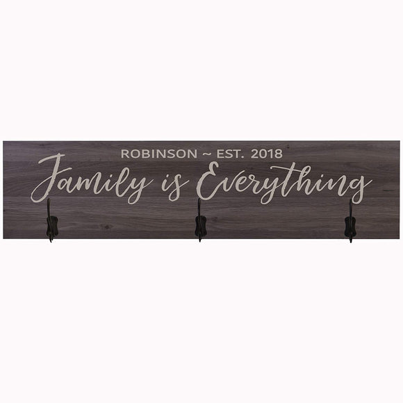 Personalized Family is Everything Coat Rack Wall Sign