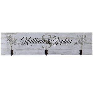 Personalized Family Established Coat Rack Wall Sign