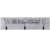 Personalized Welcome Family Established Coat Rack Wall Sign