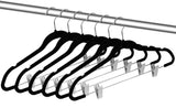 Budget friendly zoyer velvet skirt hangers 20 pack with clips velvet clothes hangers non slip pant hangers black