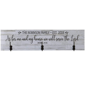 Personalized As For Me And My House Coat Rack Wall Sign