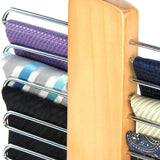 Results hangerworld natural wooden 12inch tie rack 20 bar hanging scarf belt accessory hanger organizer