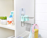 Discover the indoor outdoor hanger holder wall mounted stainless steel clothes hanger stacker home storage organizer space saving sticky wall no need nails 1