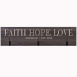 Personalized Faith Hope Love Coat Rack Wall Sign
