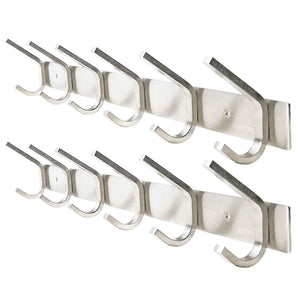 2 Packs, WEBI Heavy Duty Stainless Steel 304 Hook Rail Coat Rack, Satin Finish, Great Home Storage & Organization for Bedroom, Bathroom, Foyers, Hallways