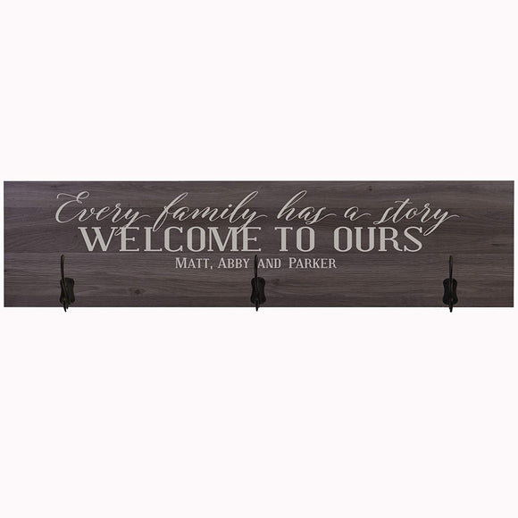 Personalized Every Family Has a Story Coat Rack Wall Sign