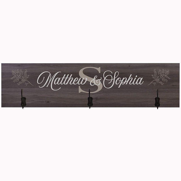 Personalized Family Established Coat Rack Wall Sign