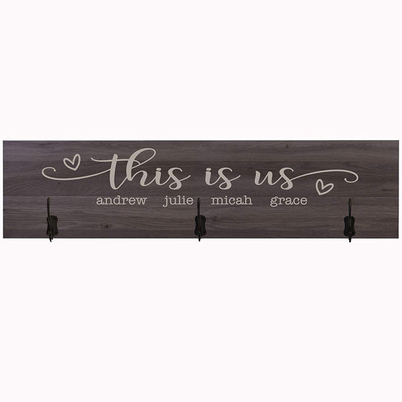 Personalized This is Us Coat Rack Wall Sign