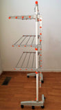 Discover the idee bdp v23 foldable rolling 3 tier clothes laundry drying rack with stainless steel hanging rods collapsible shelves and base for easy storage made in korea premium size orange