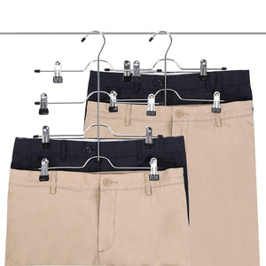 Order now utovme 4 tier jeans trouser skirt scarf hanger adjustable clips stainless steel black vinyl 5 pcs