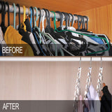 The best meetu space saving hangers wonder multifunctional clothes hangers stainless steel 6x2 slots magic hanger cascading hanger updated hook design closet organizer hanger pack of 20