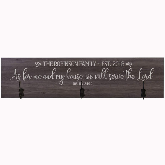 Personalized As For Me And My House Coat Rack Wall Sign