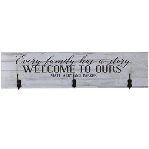Personalized Every Family Has a Story Coat Rack Wall Sign
