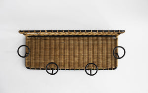 French Wicker Coat Rack Attributed to Jacques Adnet