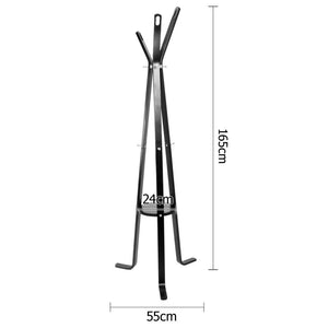 Wooden Coat Rack Clothes Stand Hanger Black