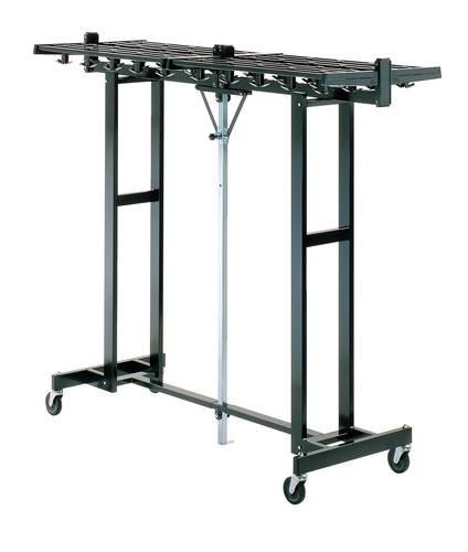 Portable Folding Coat Rack with Triple-Hooks & Tubular Shelf