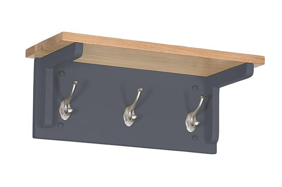 OAK 3 Hook Hall Coat Rack - GREY