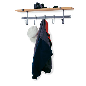 36" Coat Rack w/ Solid Hardwood Shelf w/ 5 Hooks