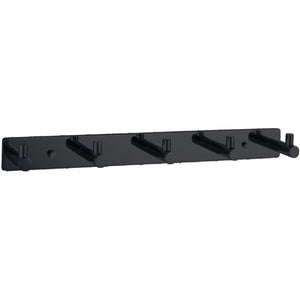 DWBA Rectangular Hook Rail Coat Rack With 5 Hooks, 11.8 Inch, Matte Black
