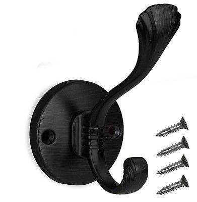 Coat Rack Hooks Hardware Set of 5 Black - Heavy Duty