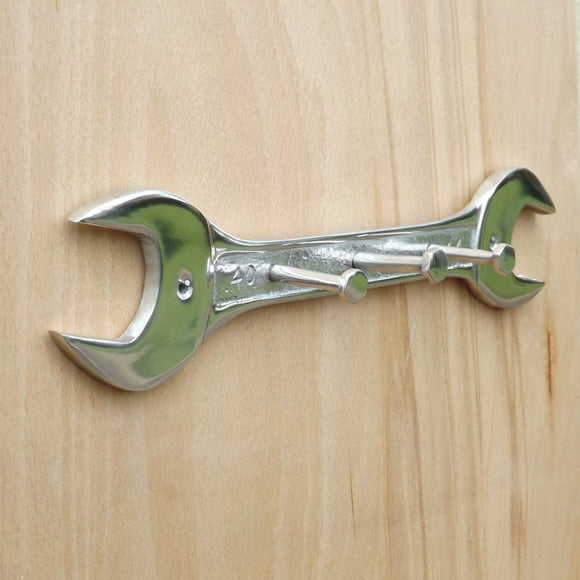 LARGE Chunky Chrome Spanner Coat Hook Rack
