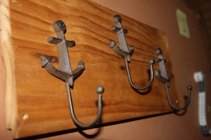 Vintage-Look Nautical Coat Rack, Reclaimed Southern Pine Weathered Wood, Shipping Included, The Country Hookers, CH-2