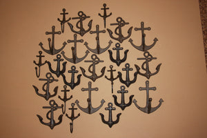 20) Anchor Stocking Stuffers, Cast Iron Wall Hooks, Volume Bulk Priced