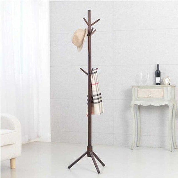 coat rack solid wood hall tree clothes shelf hallstand tree style hatstand  living room home bedroom furniture 8 hooks
