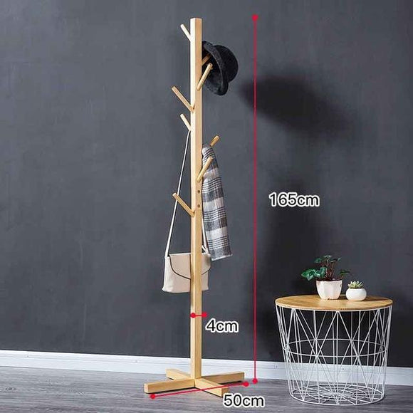 8 Hooks Solid wood simple fall coat racks simple clothes hanger fashion clothes rack living room accommodating bedroom hangers