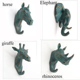 4Pcs/Set Hanging Pendant Hook Retro Simulation Animal Resin Coat Rack Storage WallMounted Room Furniture