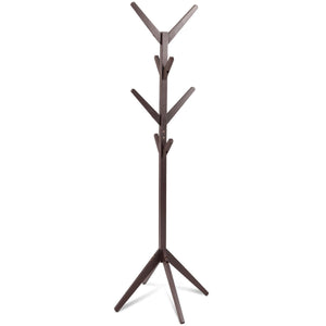 Wood Coat Rack Clothes Holder Hall Stand